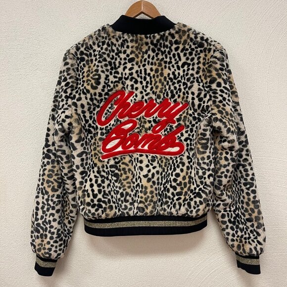 Guess Los Angeles "Cherry Bomb" Cheetah Print Bomber Jacket Sz Small - Picture 1 of 7
